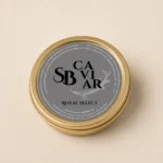 Closed Royal Select caviar tin with Sardashti Business label