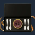 The Signature Set with Kaluga caviar tin and four mother-of-pearl spoons