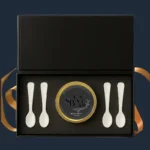 The Signature Set with Royal Select caviar tin and four mother-of-pearl spoons
