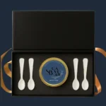 The Signature Set with Beluga caviar tin and four mother-of-pearl spoons