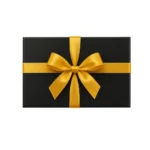 Luxury black caviar gift box with golden ribbon